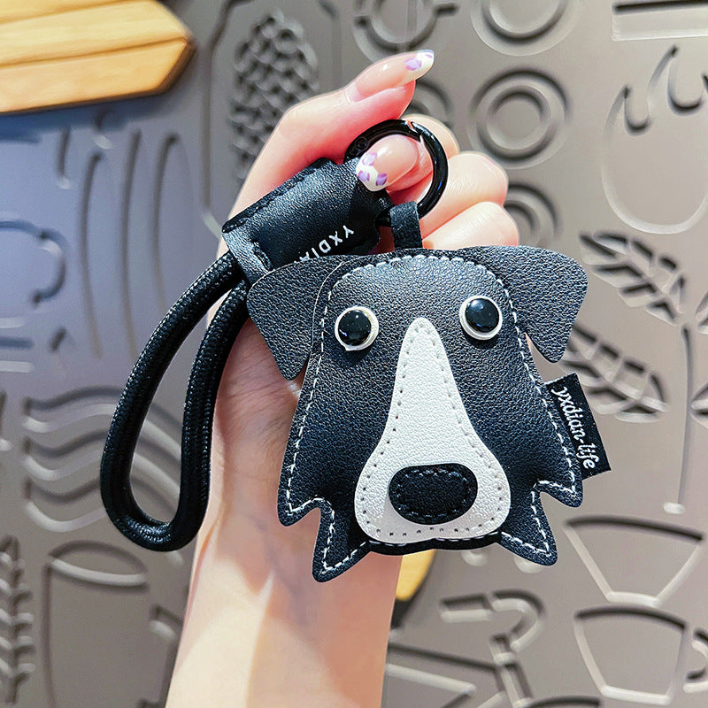 Llavero de perro de cuero – Regalos creativos unisex
