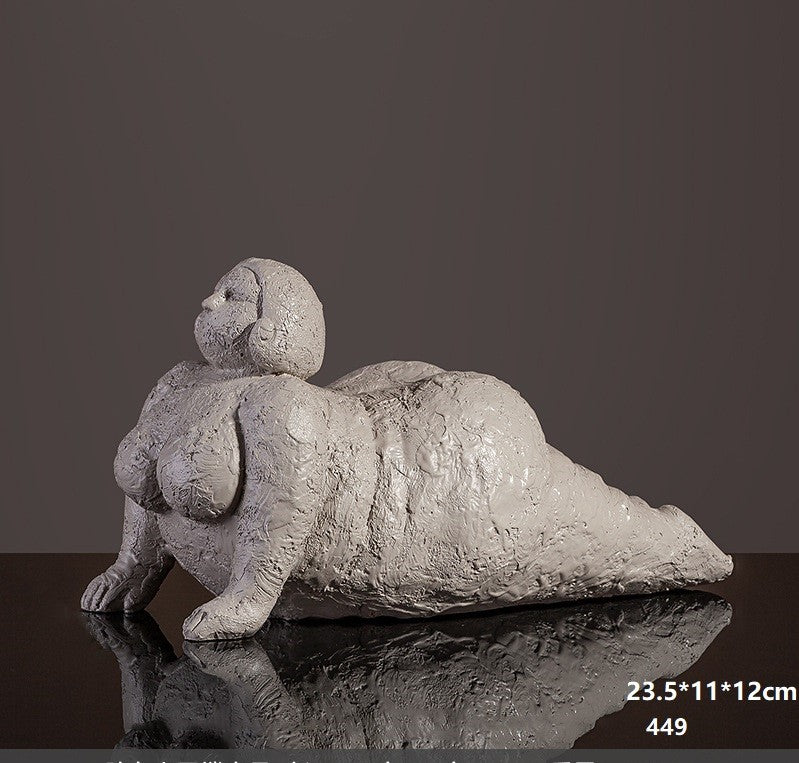 Figura artística de mujer yoga – Escultura curvy decorativa