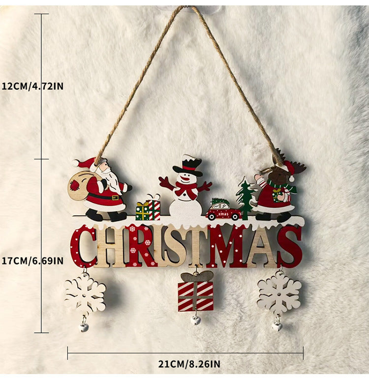 Cartel navideño colgante de madera — modelos WELCOME y CHRISTMAS