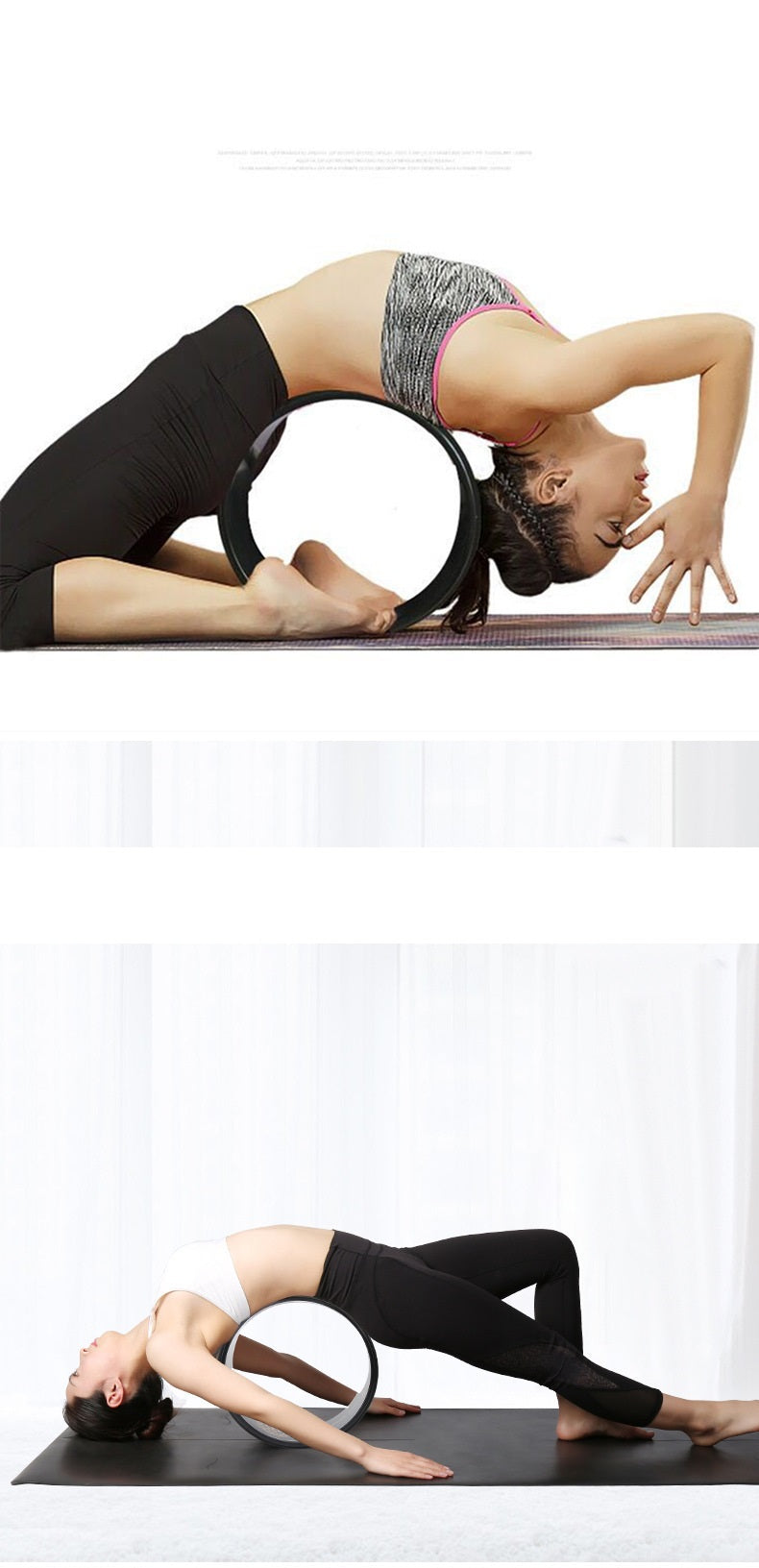 Rueda de yoga antideslizante PU — 33 cm de diámetro, soporte hasta 200 kg